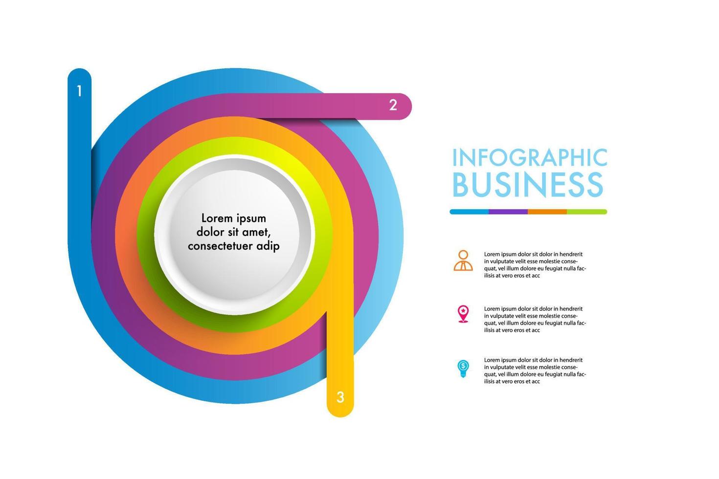 attività commerciale minimo Infografica modello per progetto pianificazione 3 modi. moderno design poteva applicare dati sequenza temporale diagramma tabella di marcia rapporto o progresso presentazione vettore