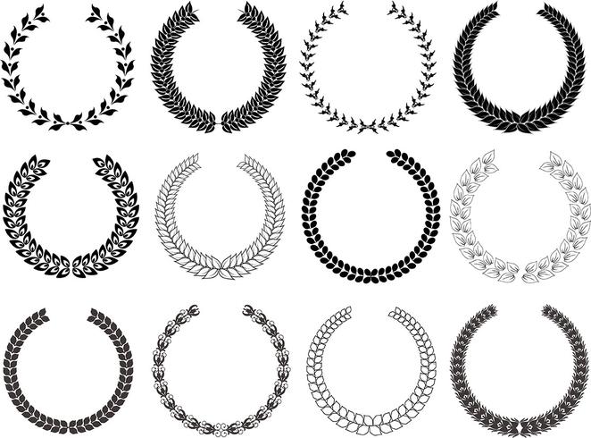 Collezione di Laurel Wreaths vettore