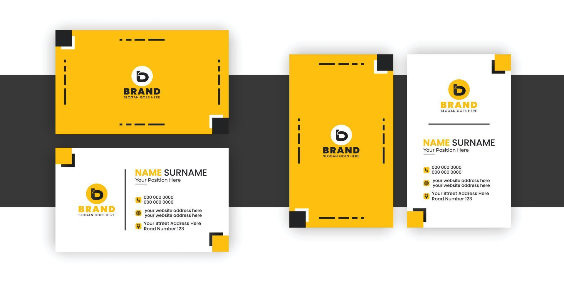 aziendale attività commerciale carta design con giallo, nero e bianca colore vettore modello