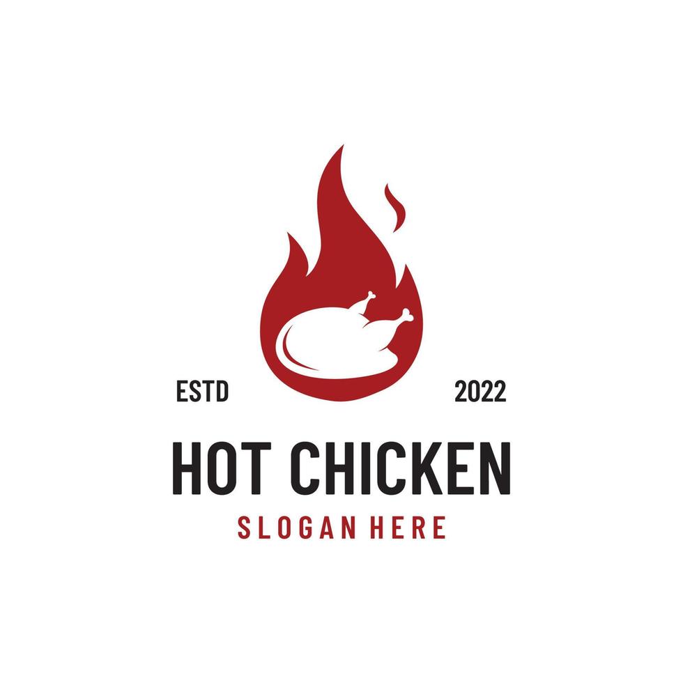 caldo pollo e pollo gamba logo modello disegno, logo per ristorante, fritte pollo, veloce cibo e attività commerciale. vettore