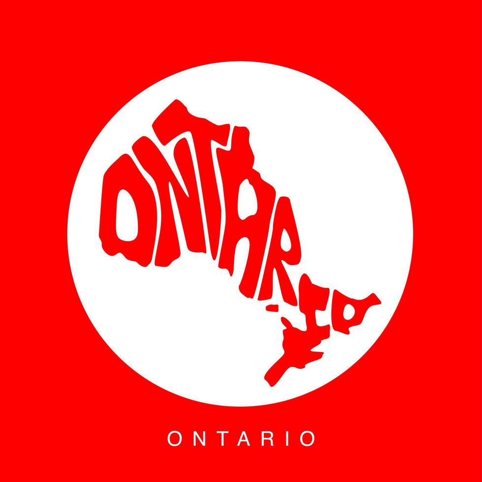 Ontario carta geografica lettering arte. Ontario tipografia carta geografica. vettore