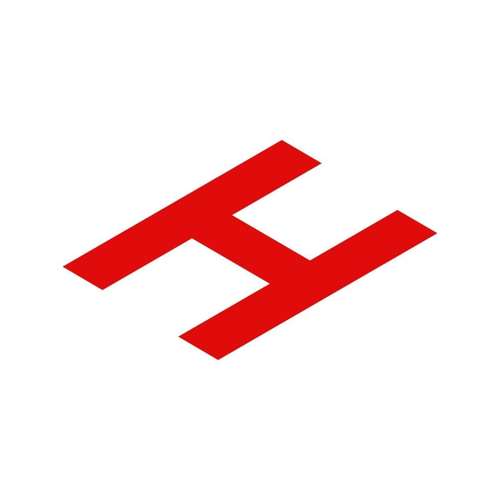 simbolo di lettering ospedale isometrico su sfondo bianco vettore