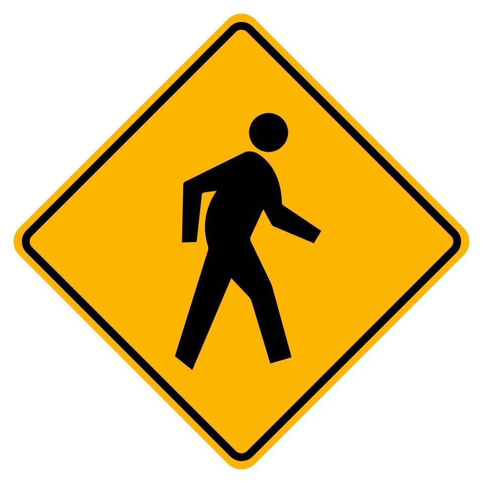 segnale stradale di avvertimento di attraversamento pedonale vettore