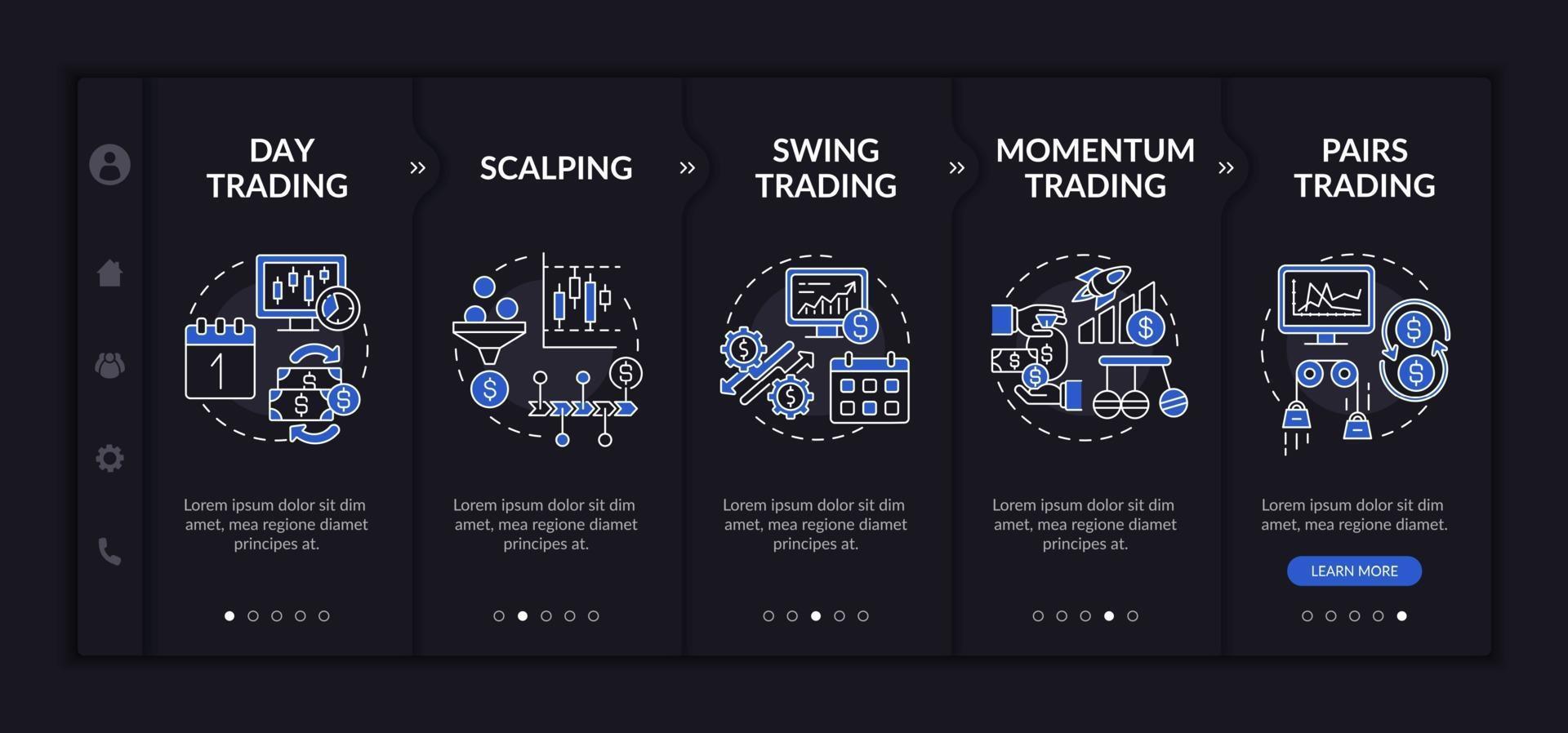 modello di vettore di onboarding strategie di intermediazione mobiliare