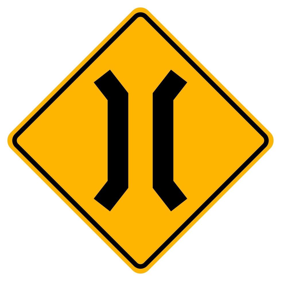 segnali di pericolo ponte stretto su sfondo bianco vettore