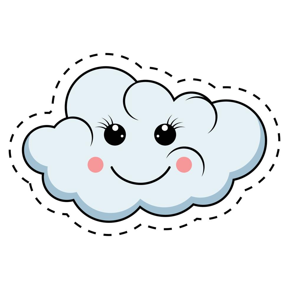 carino nube cartone animato illustrazione grafico vettore