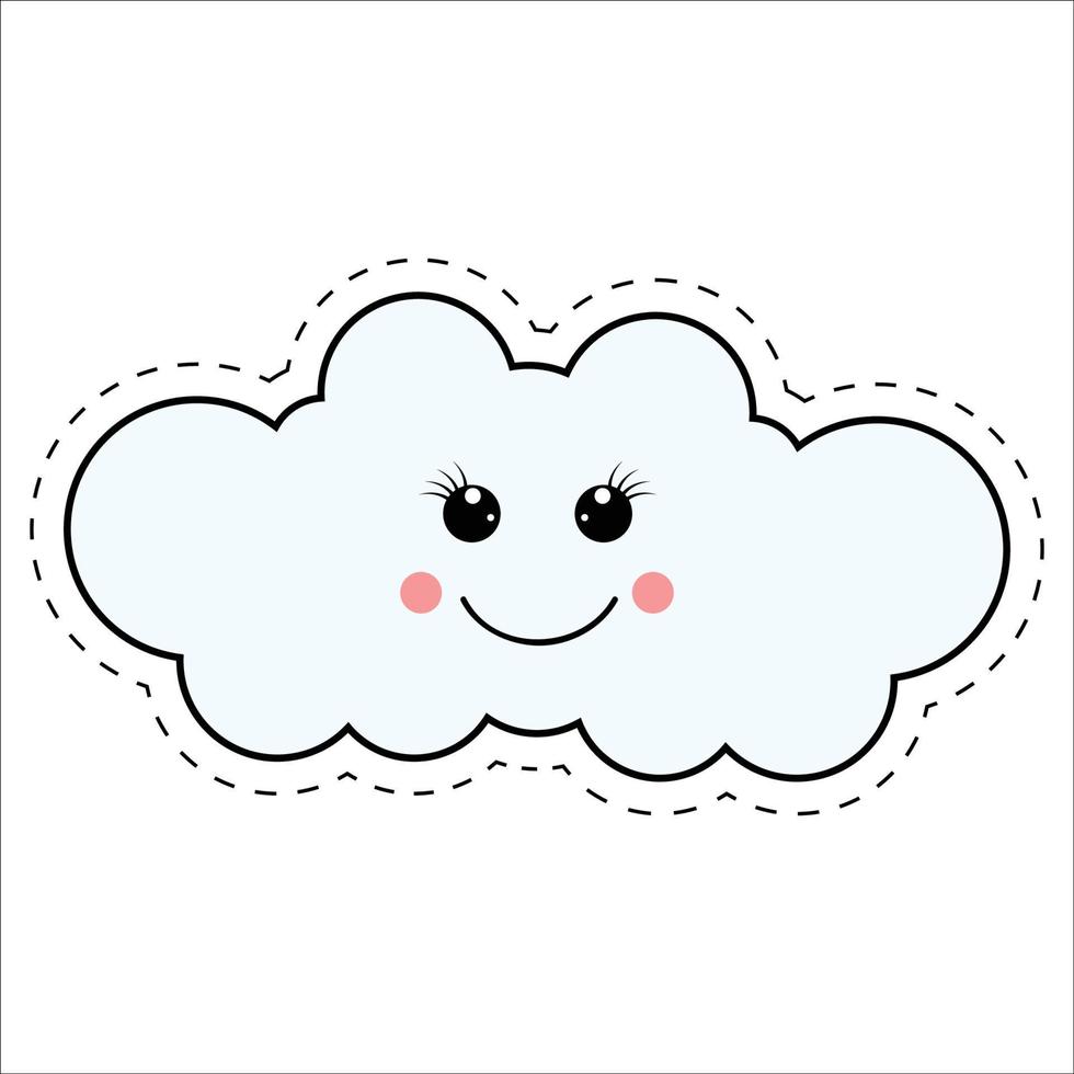 carino nube cartone animato illustrazione grafico vettore