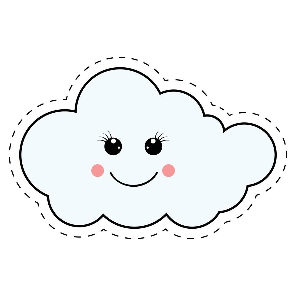 carino nube cartone animato illustrazione grafico vettore