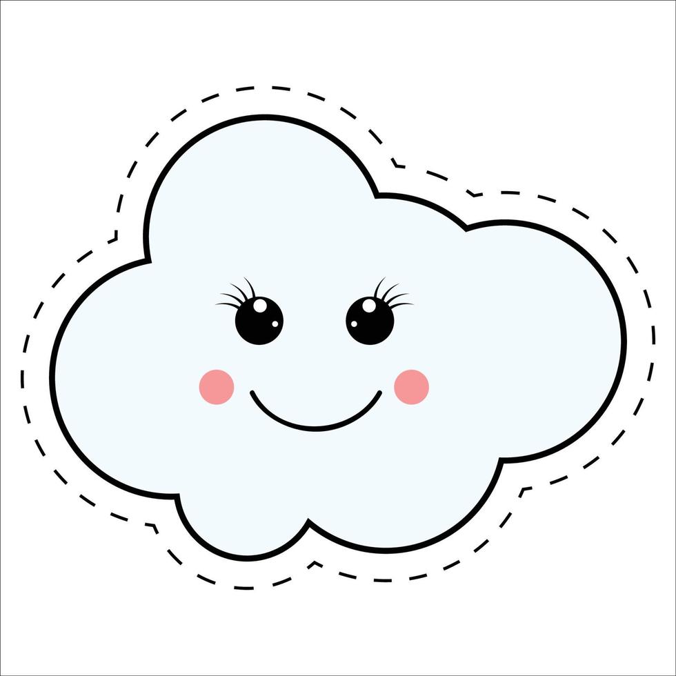 carino nube cartone animato illustrazione grafico vettore