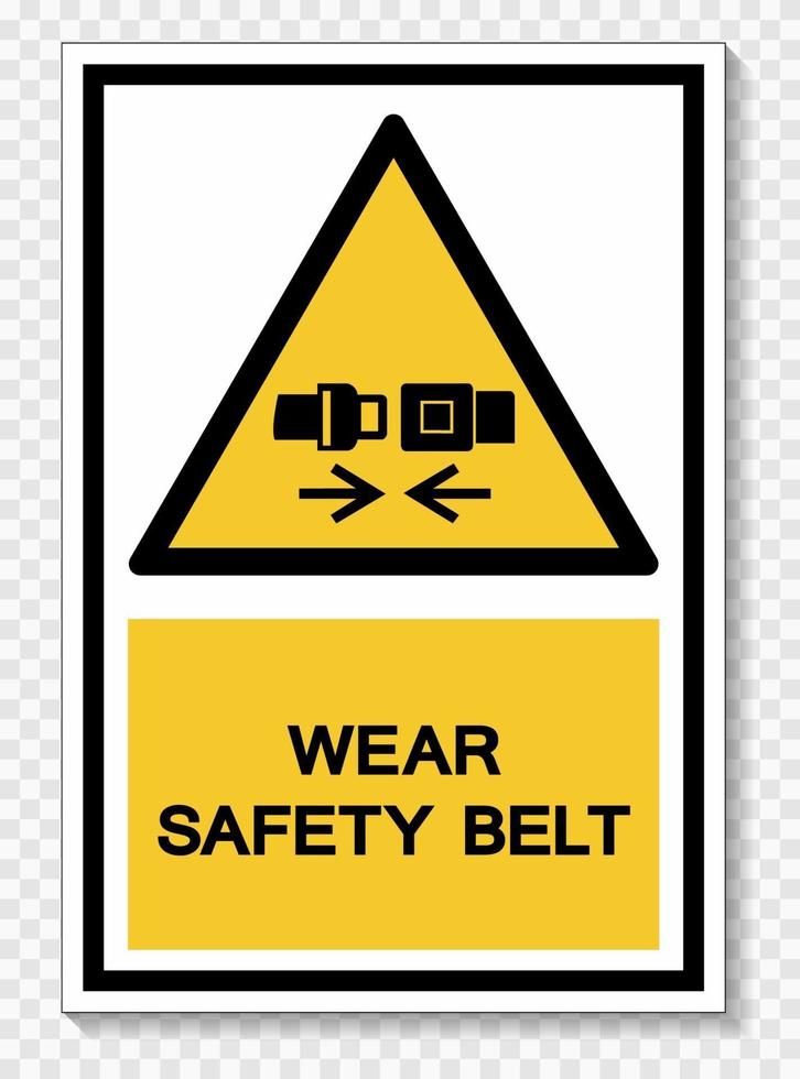 indossare la cintura di sicurezza simbolo segno isolare su sfondo bianco, illustrazione vettoriale eps.10