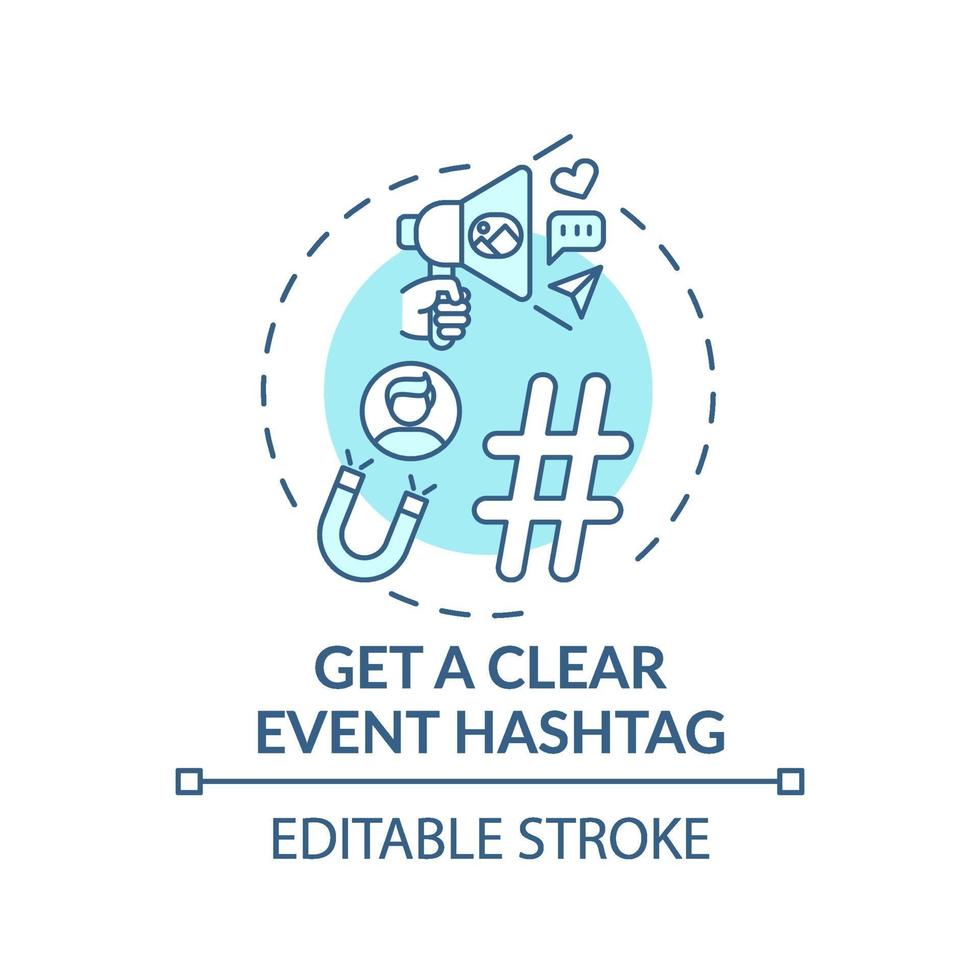 ottenere una chiara icona del concetto di hashtag dell'evento vettore