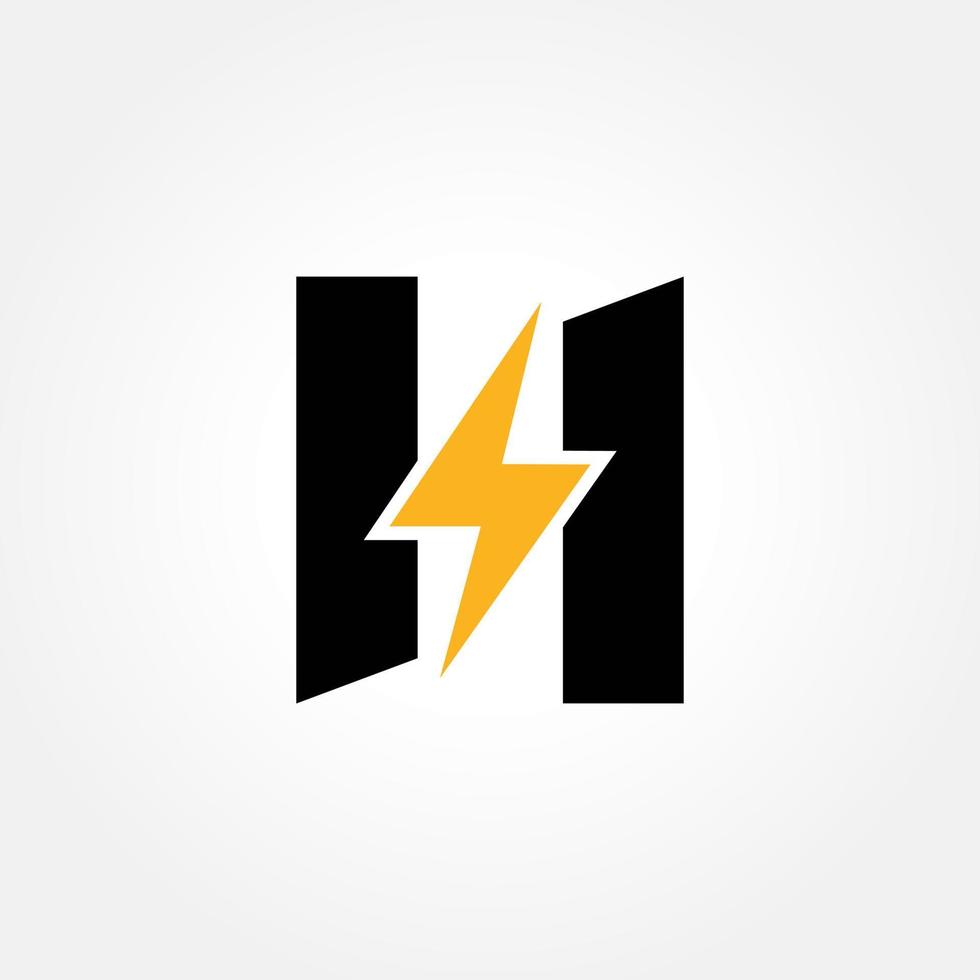 h lettera logo con fulmine tuono bullone vettore design. elettrico bullone lettera h logo vettore illustrazione.