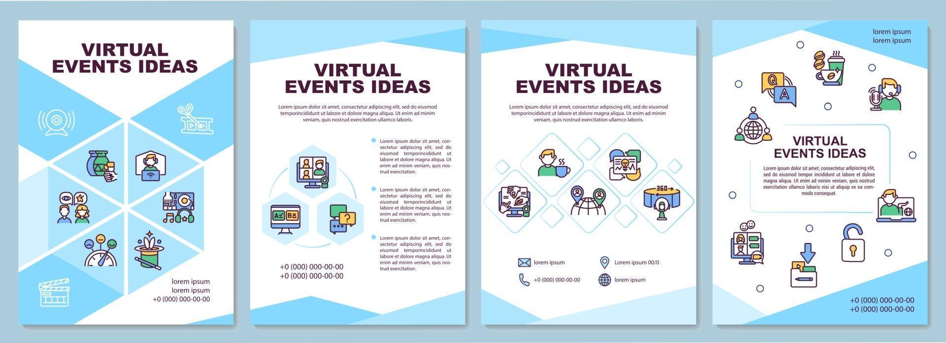 modello di brochure di idee per eventi virtuali vettore