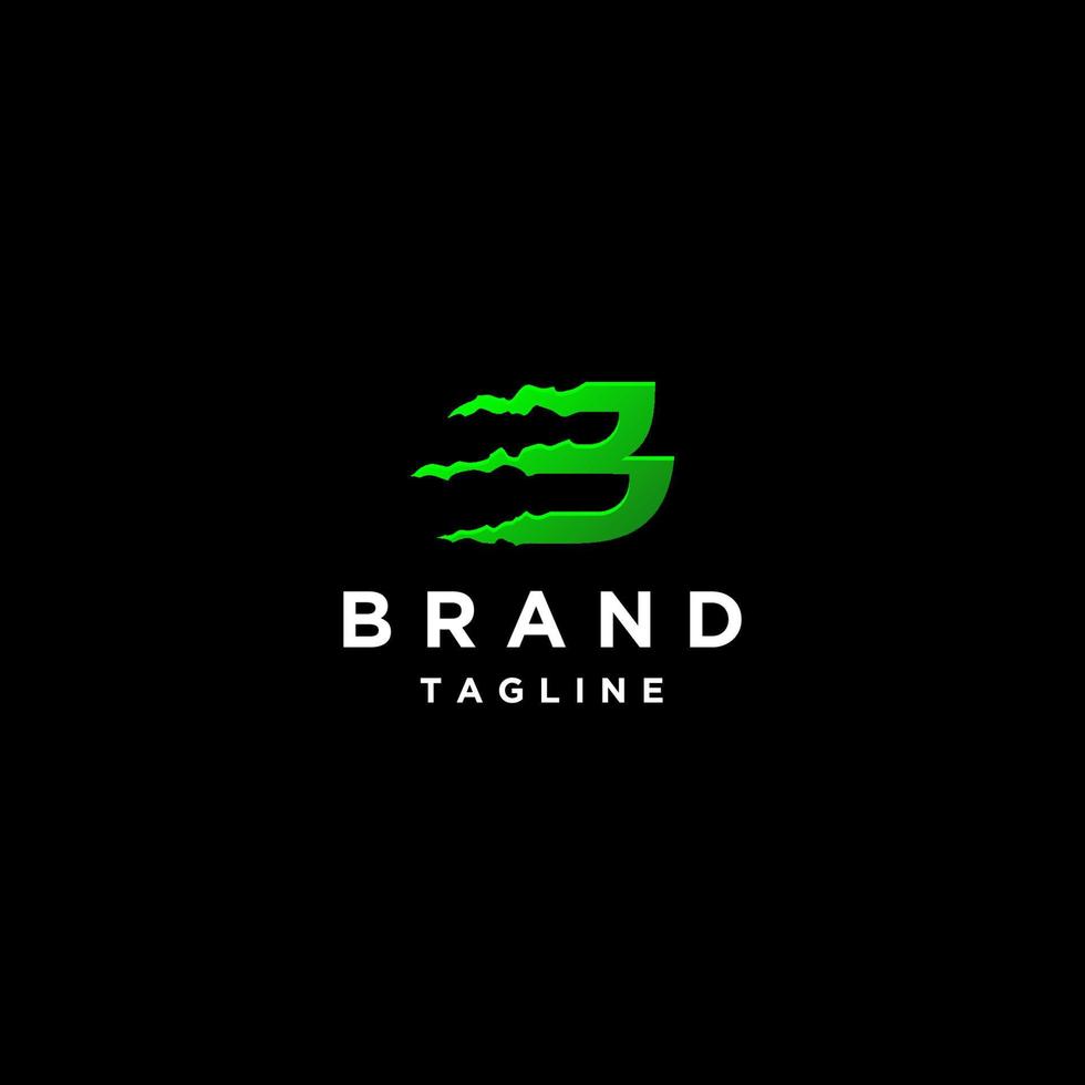 logo modello verde lettera B per bestia con selvaggio artiglio motivi adatto per comunità, negozi, aziende impegnato nel il campo di gli sport quello si riferisce per adrenalina. vettore