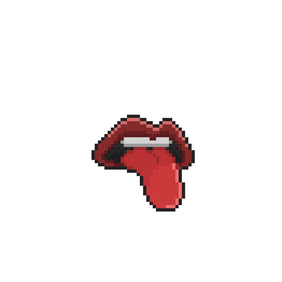bocca attaccare su lingua nel pixel arte stile vettore
