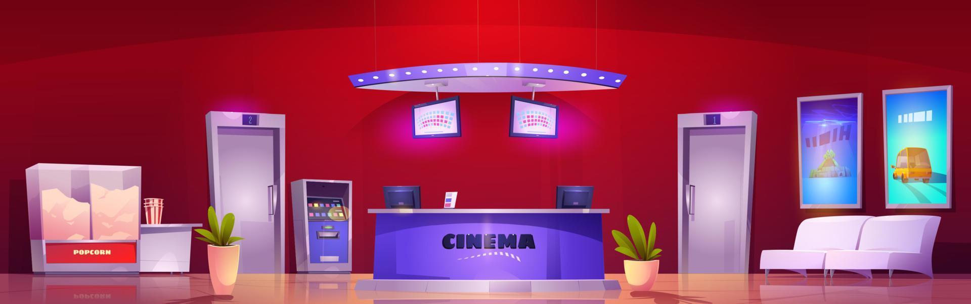 cinema scatola ufficio interno design vettore