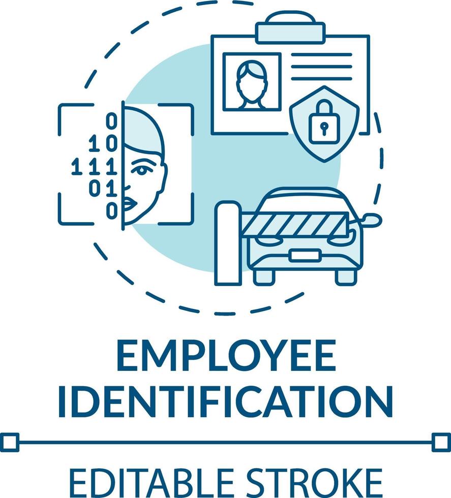 icona del concetto di identificazione dei dipendenti vettore