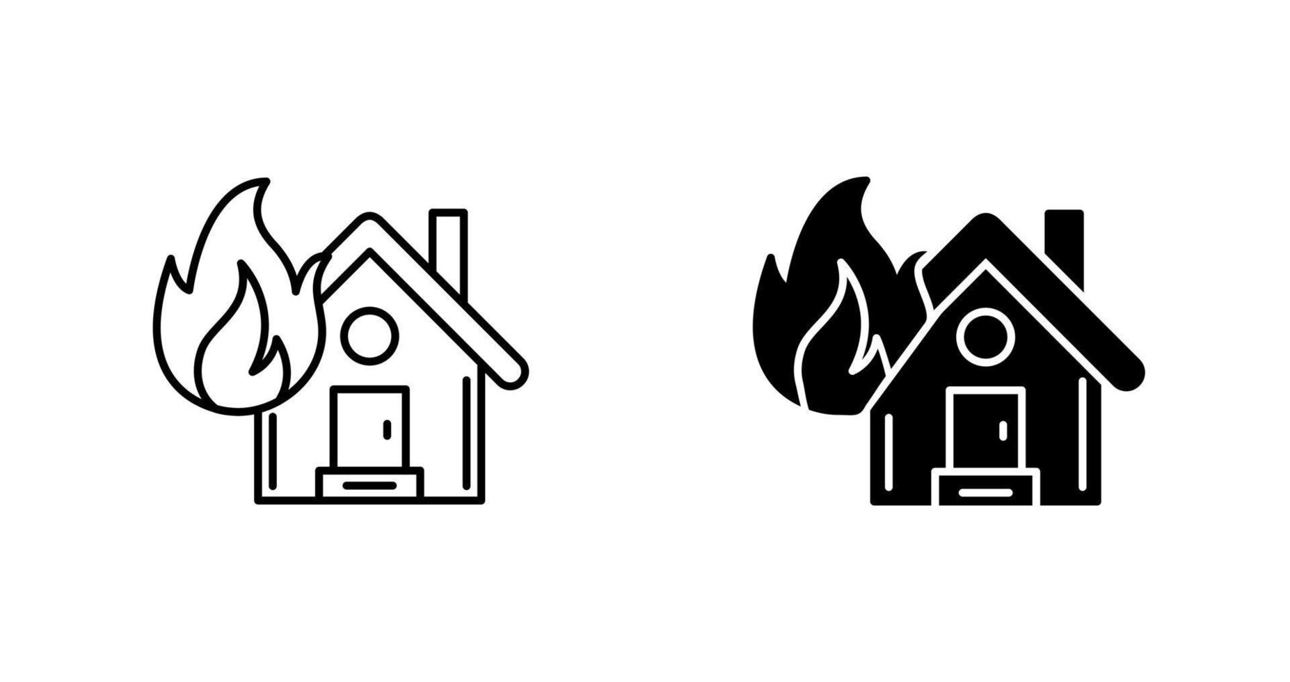Casa su fuoco vettore icona