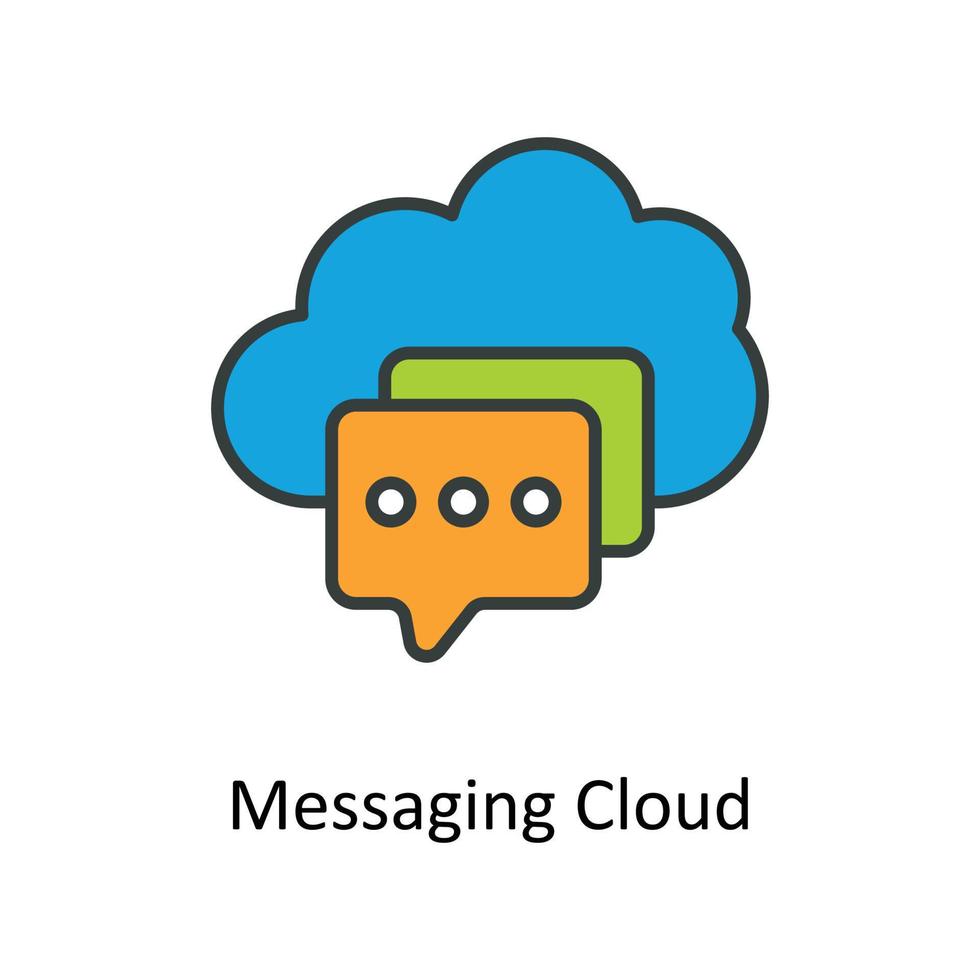 messaggistica nube vettore riempire schema icone. semplice azione illustrazione azione