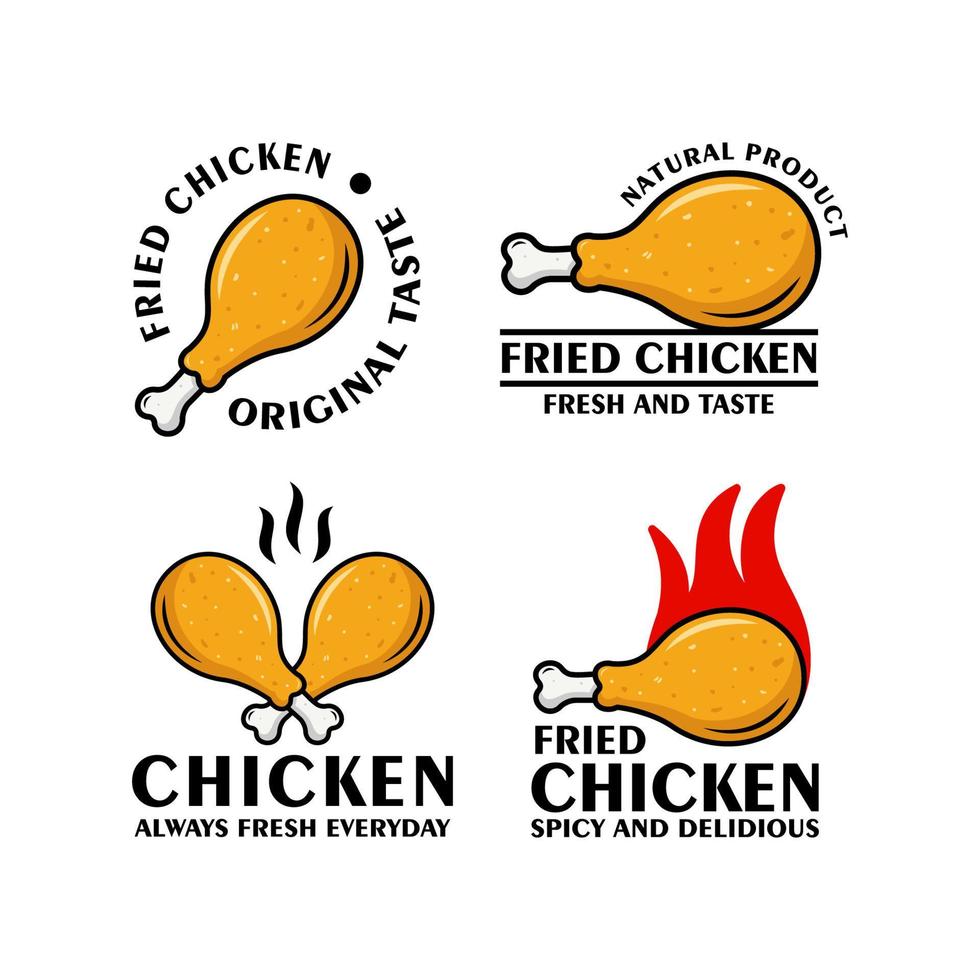 fritte pollo design logo collezione vettore