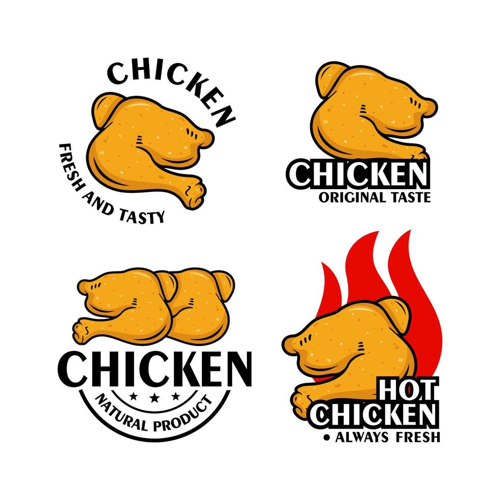 pollo distintivo etichetta design logo collezione vettore