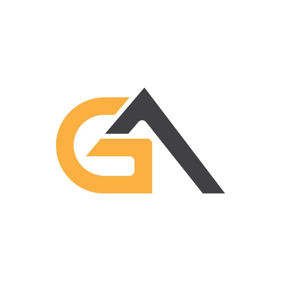 lettera g e un' ga logo modello vettore