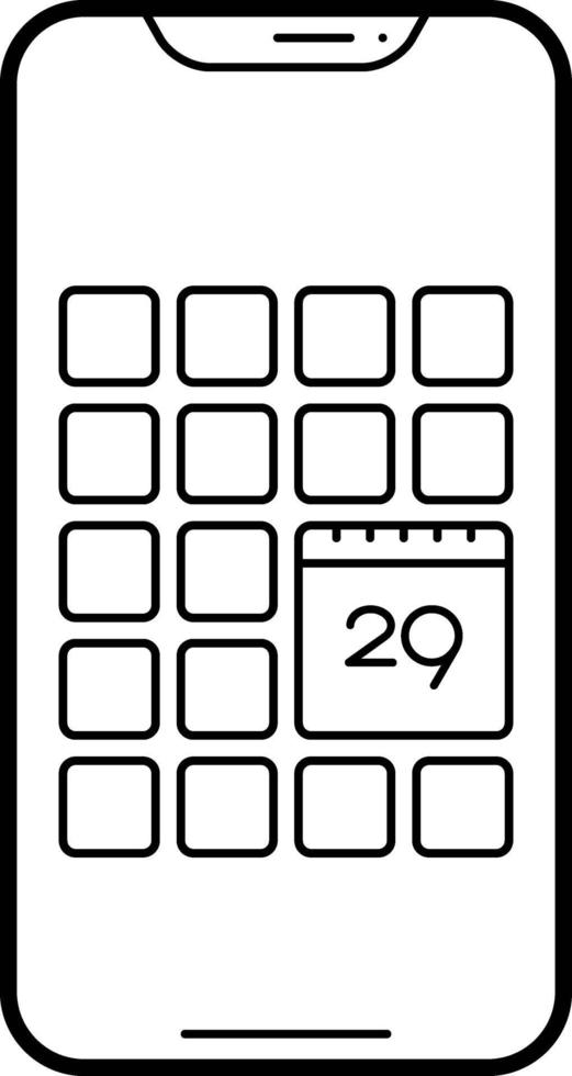 icona della linea per l'app del calendario vettore