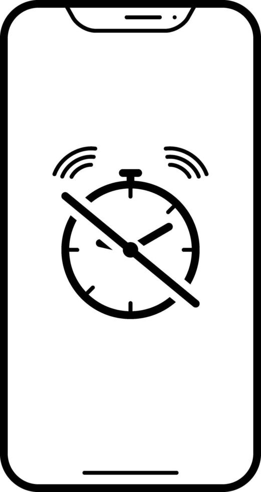 icona linea per allarme silenzioso vettore