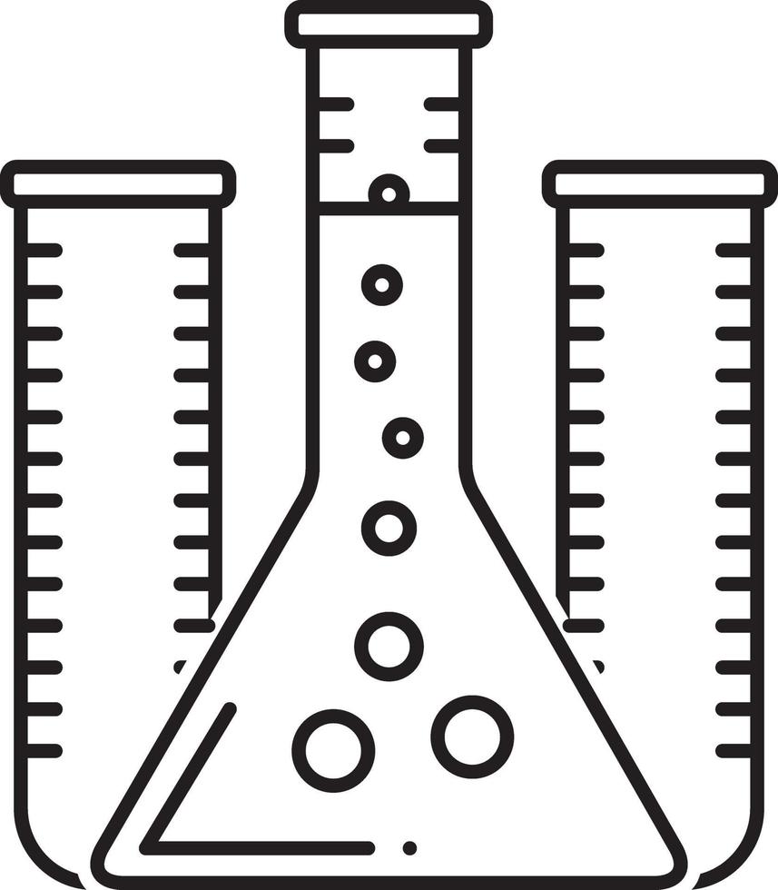 icona linea per provetta vettore