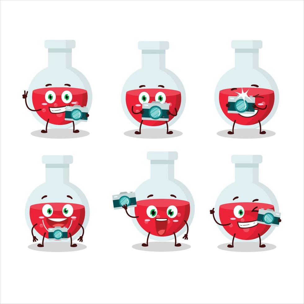 fotografo professione emoticon con rosso pozione cartone animato personaggio vettore