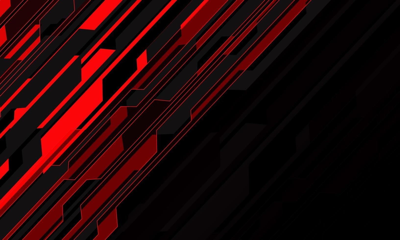 taglio cyber astratto del circuito della luce rossa sull'illustrazione futuristica moderna di vettore del fondo di tecnologia di progettazione dello spazio vuoto nero