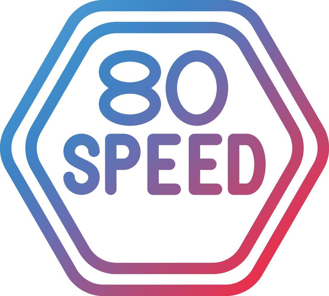 vettore design 80 velocità limite icona stile