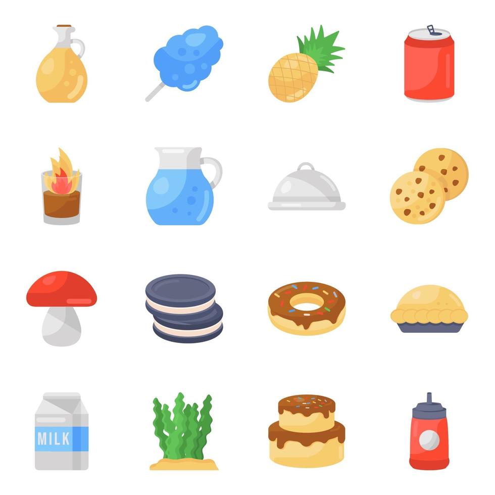 set di icone cibo vettore