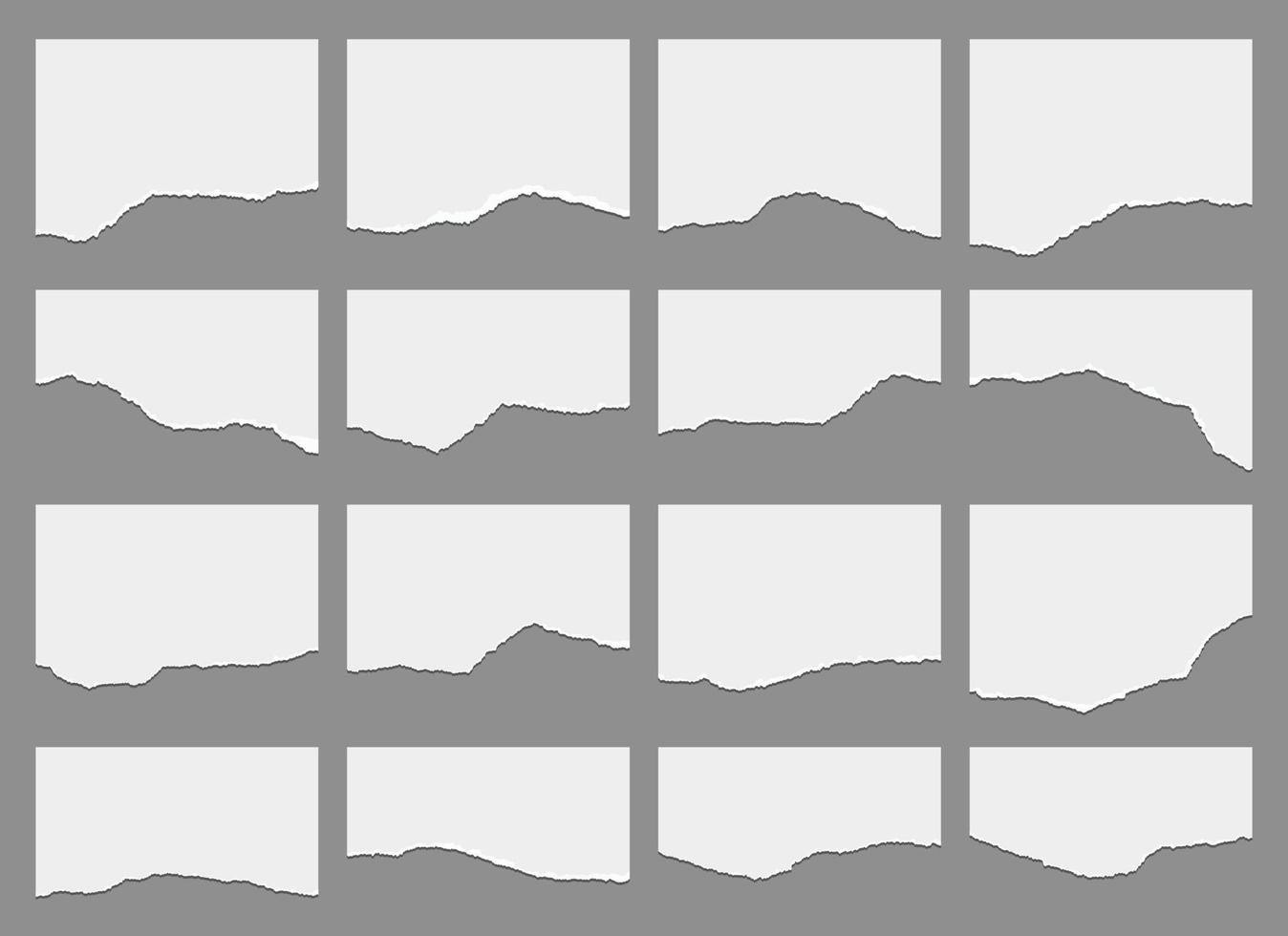 strappato strappato carta foglio impostare. carta scarti. taccuino carta strisce e pezzi. vettore