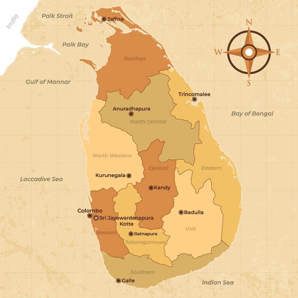 sri lanka nazione carta geografica vettore