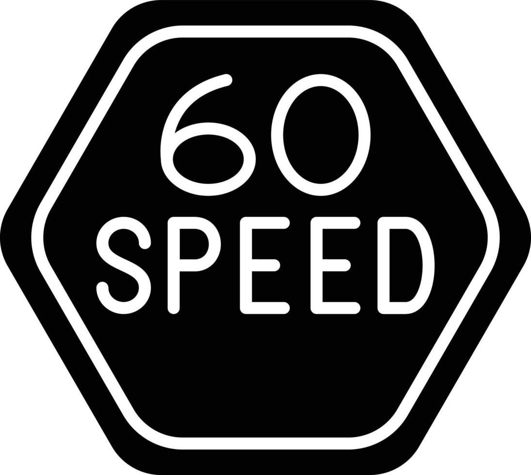 vettore design 60 velocità limite icona stile