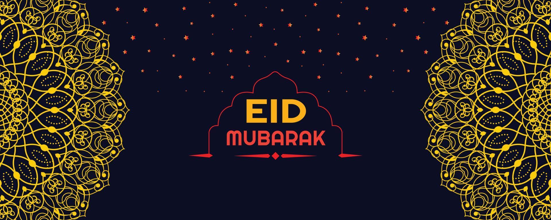 eid mubarak saluto bandiera modello design vettore