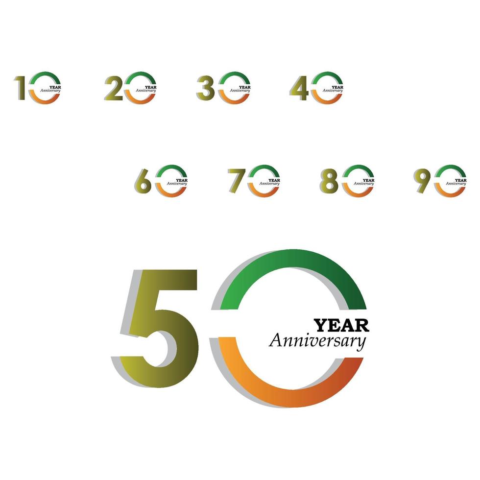 set anno anniversario indiano li colore illustrazione vettoriale modello di progettazione