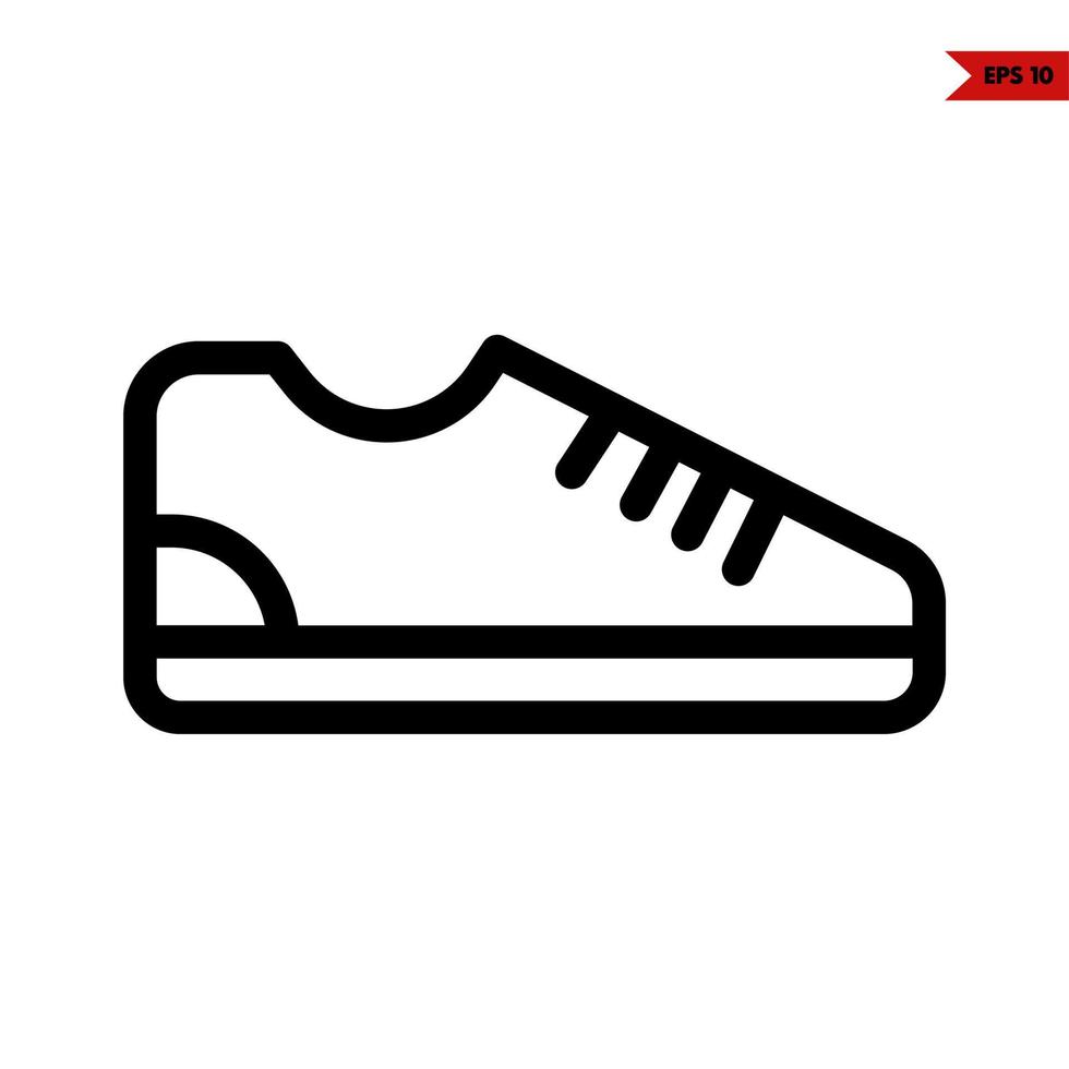 icona della linea di scarpe vettore