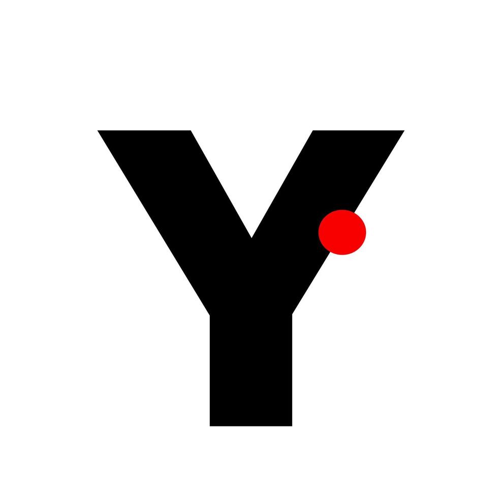 lettera y con un' rosso punto. y azienda monogramma. vettore