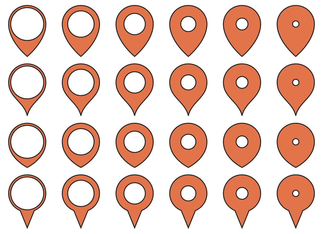 carta geografica Posizione perno icona impostato vettore illustrazione