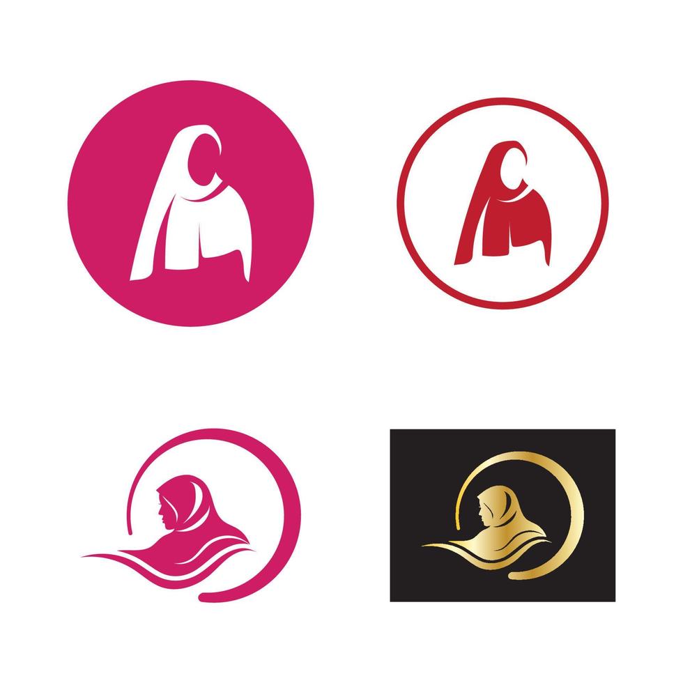 hijab logo semplice design vettore