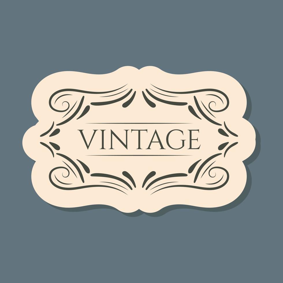 vettore isolato Vintage ▾ etichetta o bandiera con testo e ornamentale telaio.