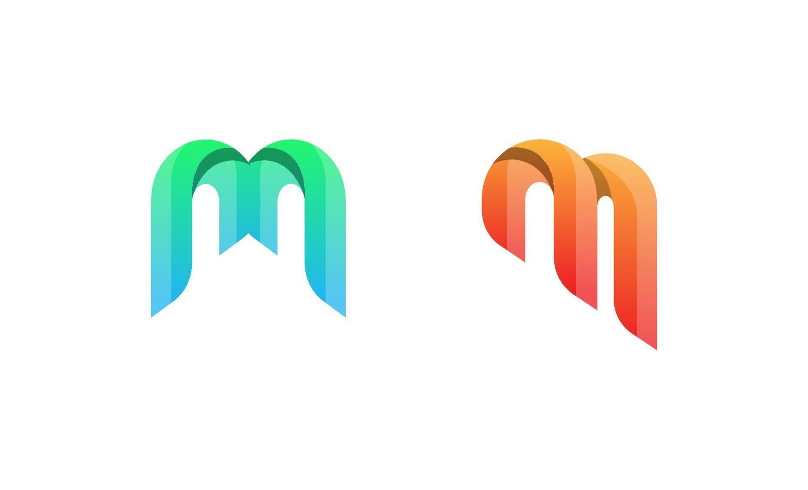 lettera m logo ispirazione design template vettoriale
