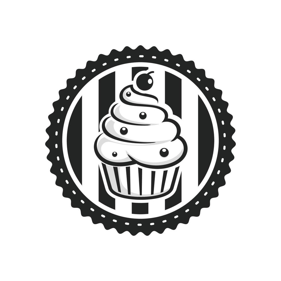 Cupcake logo design vettore illustrazione