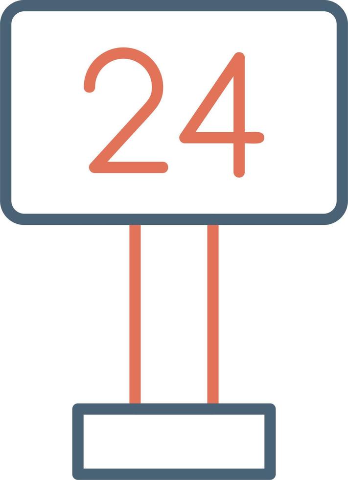 24 ore cartello vettore icona