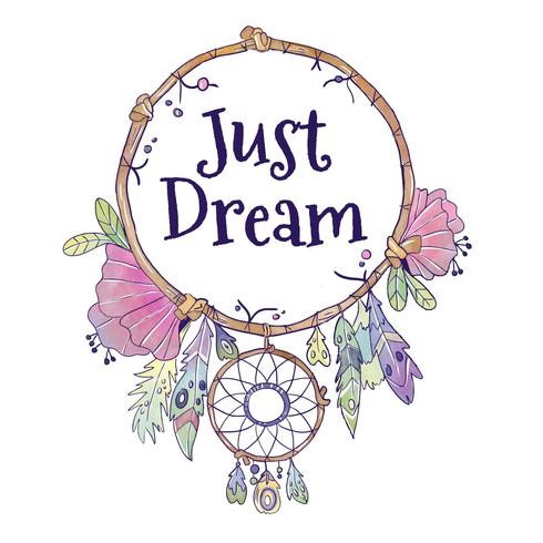 Carino Boho Dream Catcher con citazione vettore