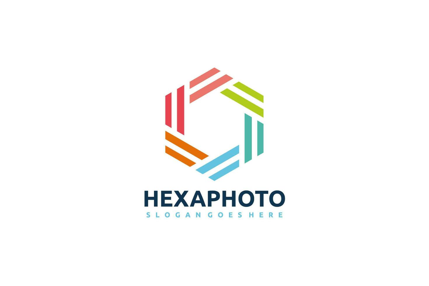 Logo di fotografia esagonale vettore