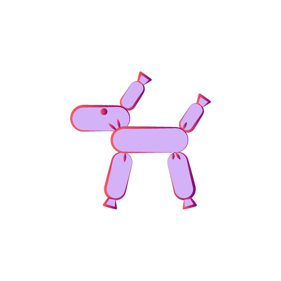 cane da palla colorato vettore icona