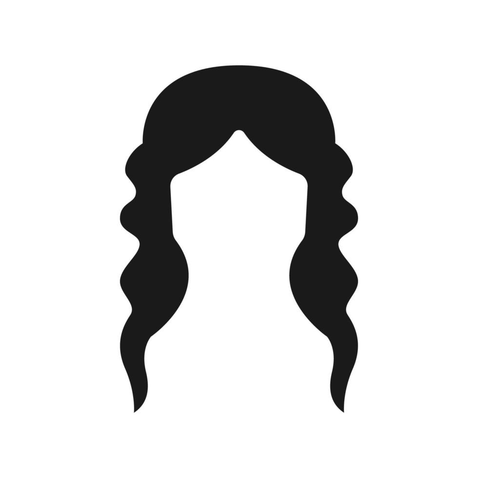 capelli, donna, taglio di capelli lungo vettore icona
